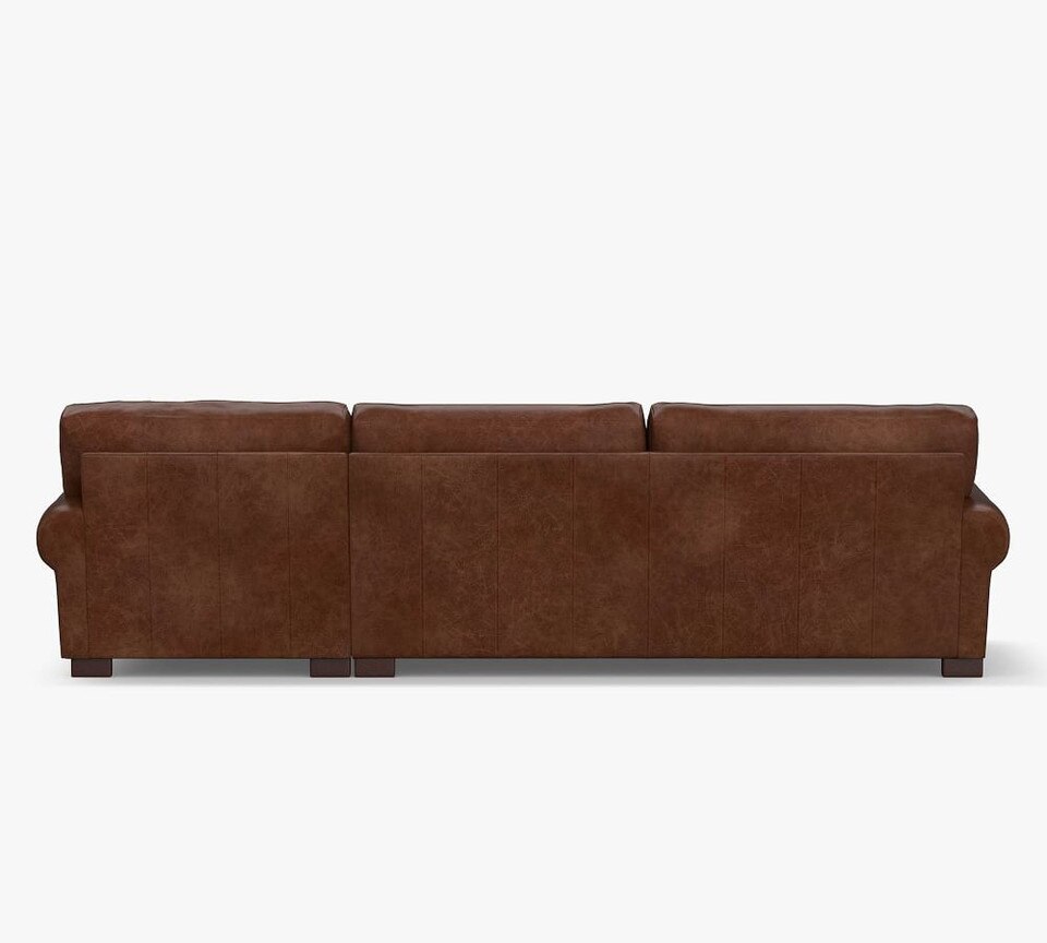 Turner Roll Arm Leather Sofa Chaise Sectional Pottery Barn Australia